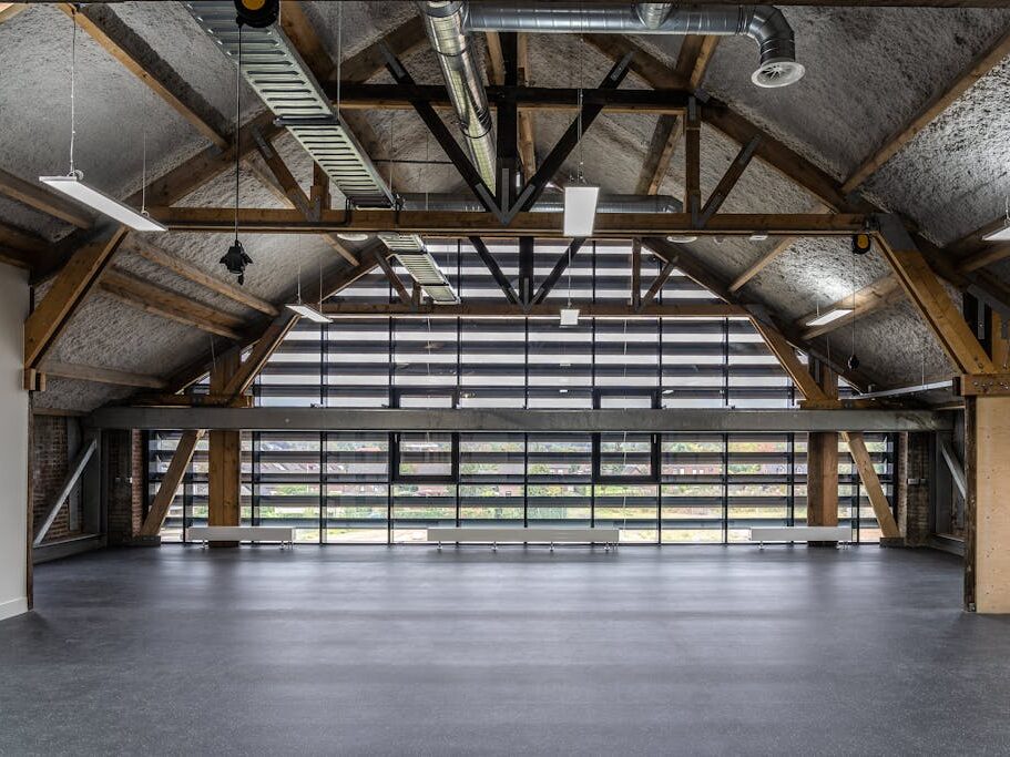 Modern Industrial Interior of Exhibition Hall 